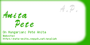 anita pete business card